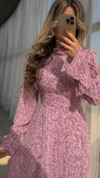 Floor-length floral dress – Pink