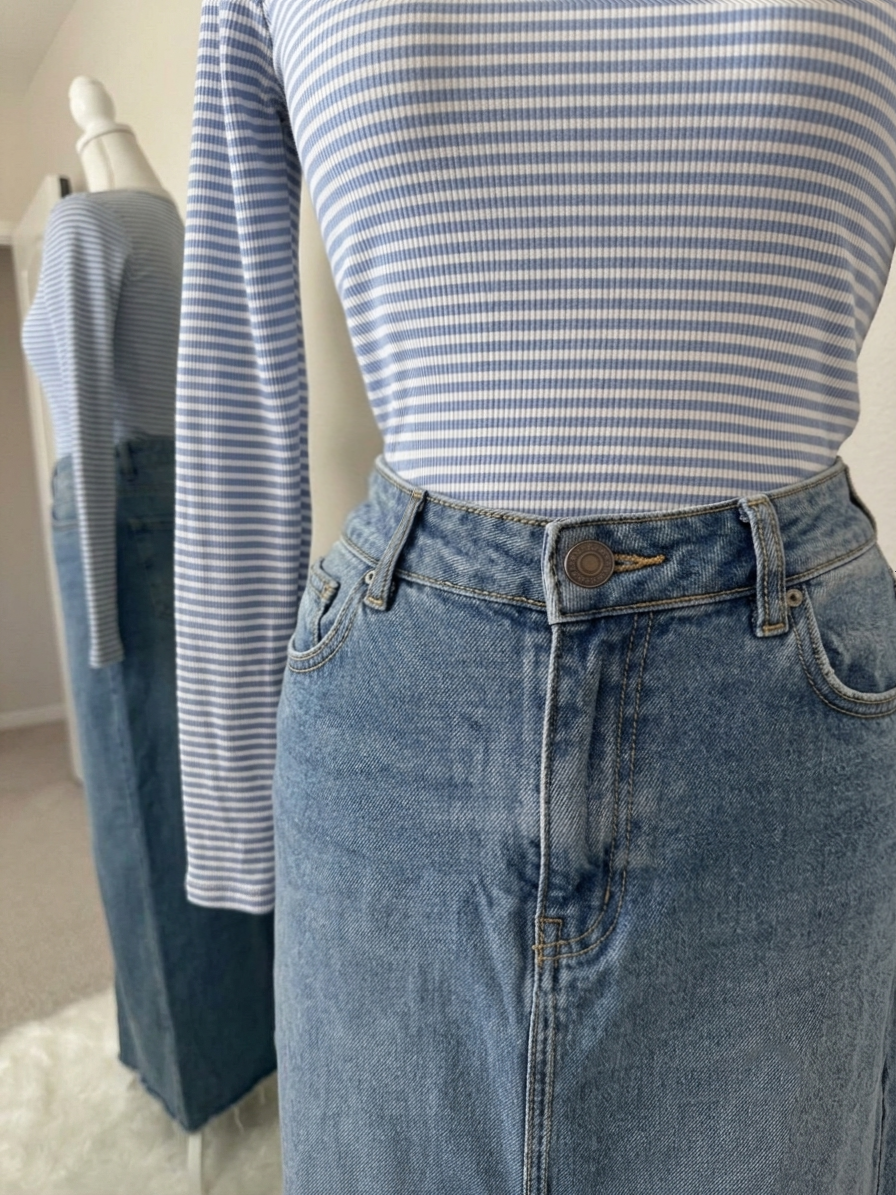 Alltags Set Jeansrock mit Tshirt