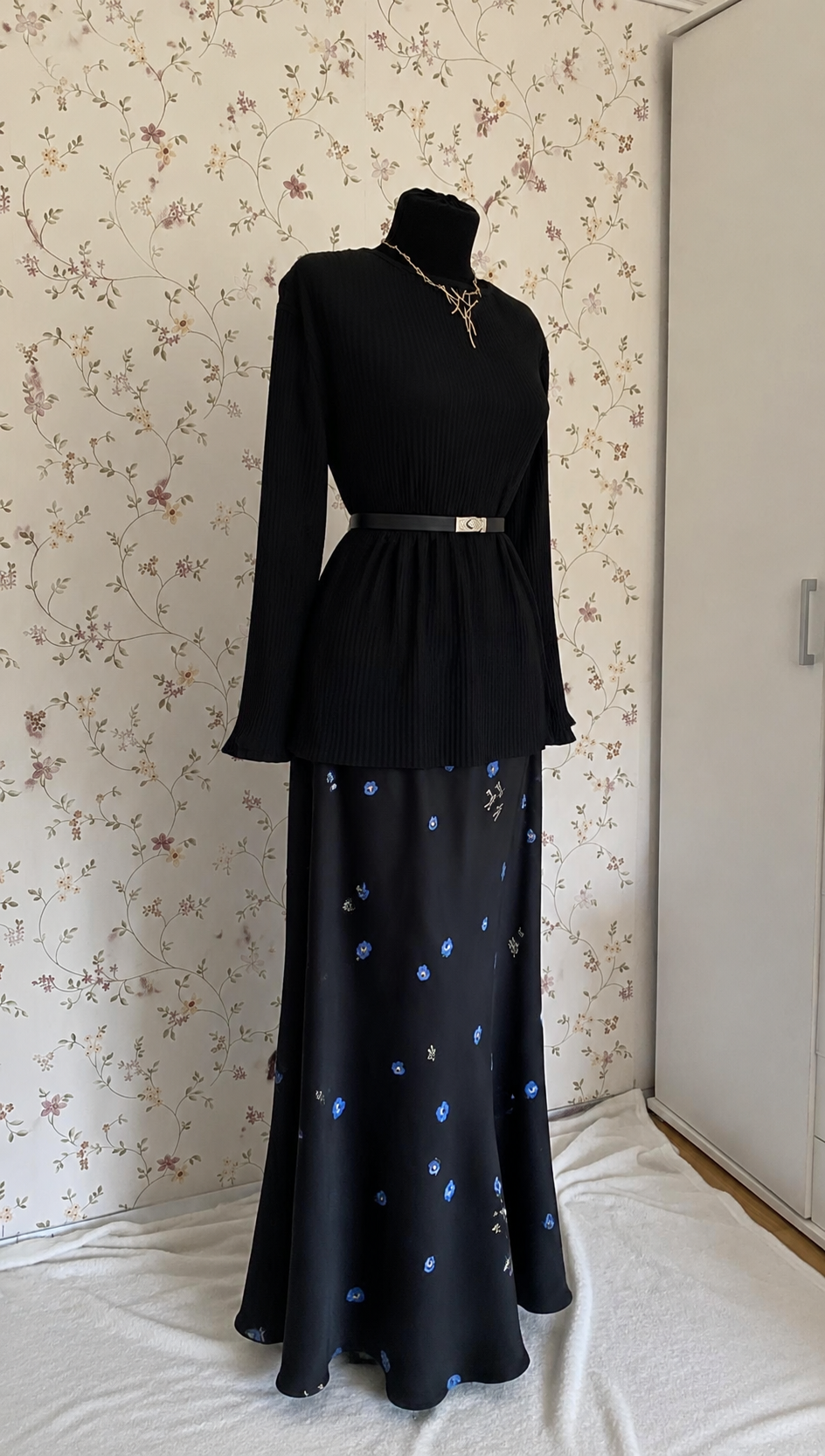 Two-piece belted maxi set
