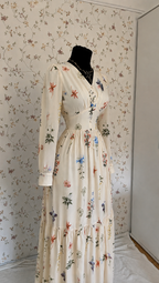 Florales Maxi-Kleid in Creme