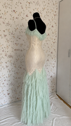 Mintgrünes Meerjungfrau-Abendkleid mit Corsage