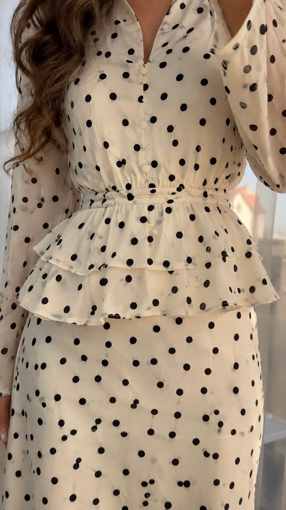 Elegant Satin Polka Dot Set