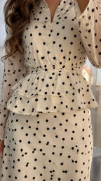 Elegant Satin Polka Dot Set